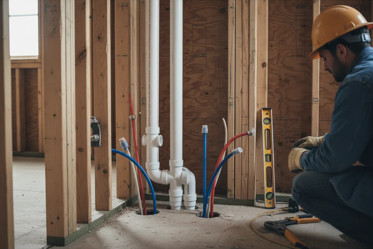 Drain and supply rough-in during Garbage Disposal Repair in Saint Peters